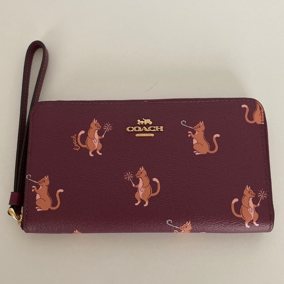 coach party cat wallet